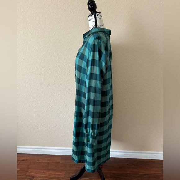 J.Jill Green Plaid ShirtDress, Size Medium Tall - Picture 5 of 15